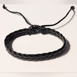 Men's‎ bracelet leather braided brown new d48